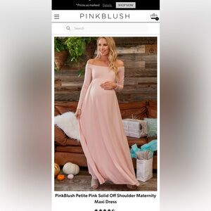 Pinkblush Blush Pink Off-Shoulder Maternity Maxi Dress